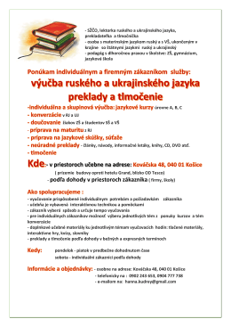 - v priestoroch učebne na adrese: