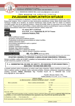 Zvl&aacute;danie konfliktn&yacute;ch situ&aacute;ci&iacute;
