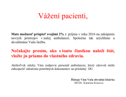 Vážení pacienti - K
