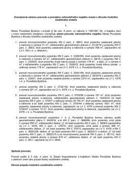 Zverejnenie zámeru prevodu a prenájmu nehnuteľného majetku