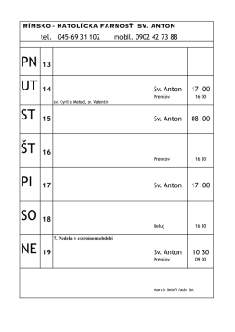 Farsk&eacute; oznamy 13.2.2017