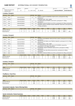 GAME REPORT INTERNATIONAL ICE HOCKEY FEDERATION 1