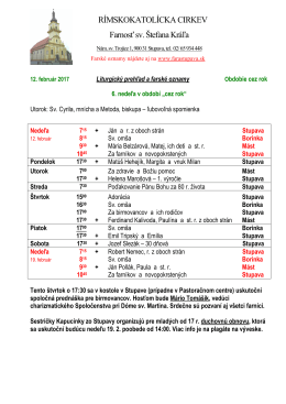 6 nedeľa cez rok 2017 - R&iacute;mskokatol&iacute;cka farnosť Stupava