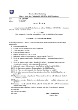 Pozv&aacute;nka  - &Scaron;ari&scaron;sk&eacute; Michaľany