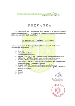 pozvanka - Sládkovičovo