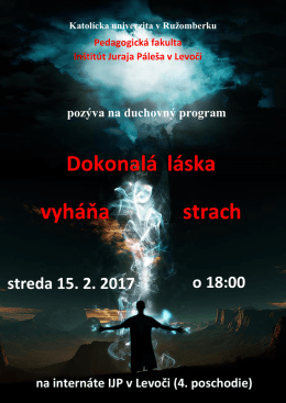 Dokonalá láska vyháňa strach