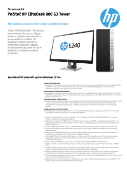 Počítač HP EliteDesk 800 G3 Tower