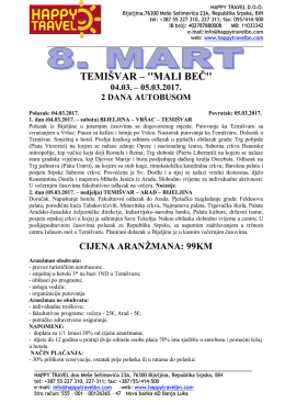 temi&scaron;var &ndash; ``mali beĉ` - Happy Travel Bijeljina