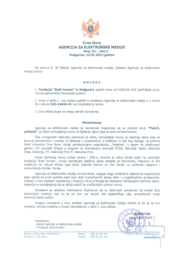Crna Gora AGENCIJA ZA ELEKTRONSKE MEDIJE