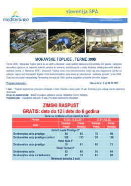 Cenovnik TERME 3000 zimski raspust