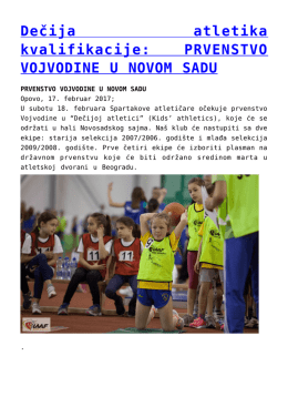 PRVENSTVO VOJVODINE U NOVOM SADU