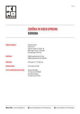 ZVOČNA IN VIDEO OPREMA KOMUNA