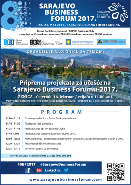 SARAJEVO BUSINESS FORUM 2017. Sarajevo Business Forumu