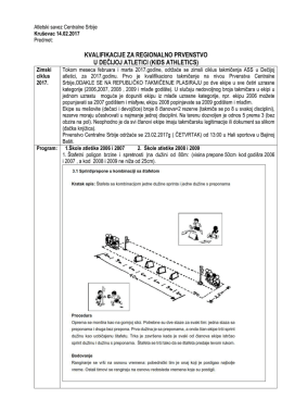 kvalifikacije za regionalno prvenstvo u dečijoj atletici (kids athletics)