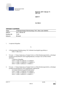 6367/17 kn/kk 1 DG B 1. A napirend elfogadása I. 2. A