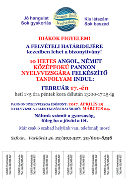 Trinity Államilag Elismert Nemzetközi Nyelvvizsga - Pannon