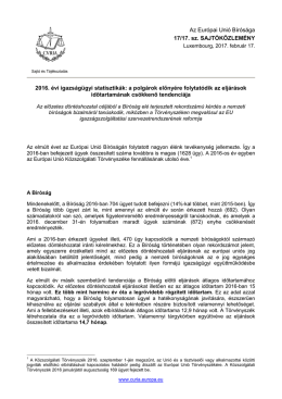 2016. évi igazságügyi statisztikák: a polgárok - curia