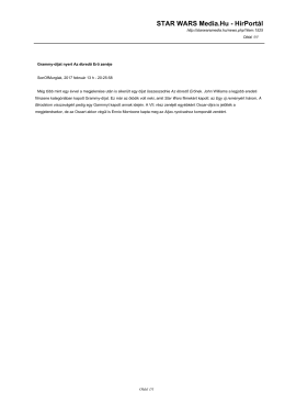 Grammy-d&iacute;jat nyert Az &eacute;bredő Erő zen&eacute;je