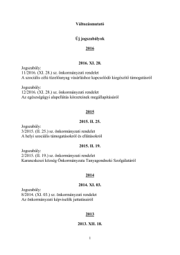 Új rendeletek listája
