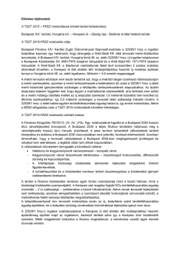 Előzetes tájékoztató A TSZT 2015 – FRSZ módosítással érintett