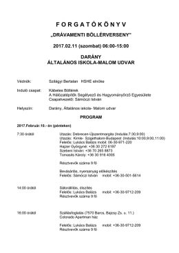 FORGAT &Oacute; K &Ouml; NYV &bdquo;DR&Aacute;VAMENTI B&Ouml;LL&Eacute;RVERSENY&rdquo;