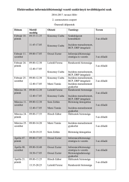 Elektronikus információbiztonsági vezető szakirányú továbbképzési