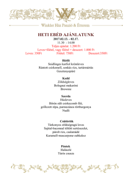 HETI EB&Eacute;D AJ&Aacute;NLATUNK