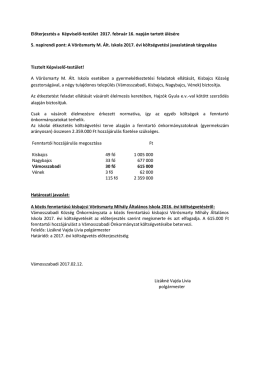 Előterjesztés - Vámosszabadi