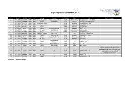 G&eacute;pk&ouml;nyvez&eacute;si időpontok 2017