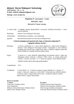 Miskolc V&aacute;rosi Di&aacute;ksport Sz&ouml;vets&eacute;g