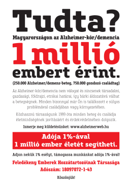 Adója 1%-ával 1 millió ember életét segítheti.
