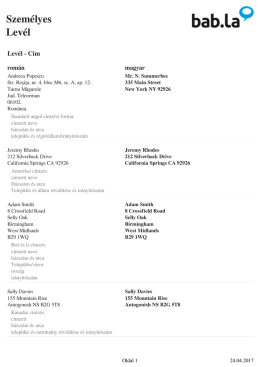 Szem&eacute;lyes Lev&eacute;l