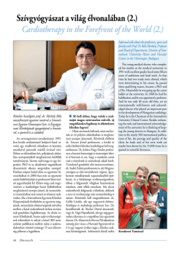 Sz&iacute;vgy&oacute;gy&aacute;szat a vil&aacute;g &eacute;lvonal&aacute;ban