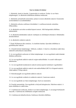 Szerves K&eacute;mia (2) t&eacute;telsor - ELTE Szerves K&eacute;miai Tansz&eacute;k