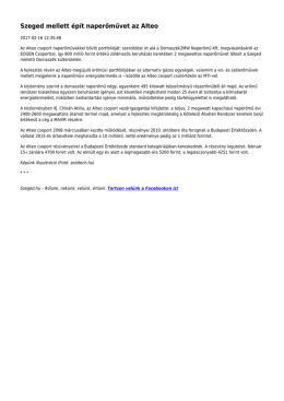 Szeged mellett &eacute;p&iacute;t naperőművet az Alteo
