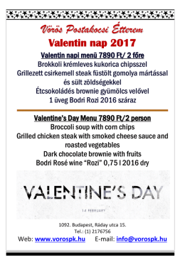 Valentin nap vacsora. Valentin`s day dinner for 2.