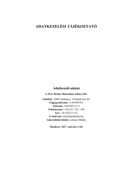 adatkezelési tájékoztató