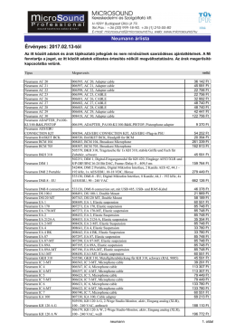 Érvényes: 2017.02.13-tól Neumann árlista