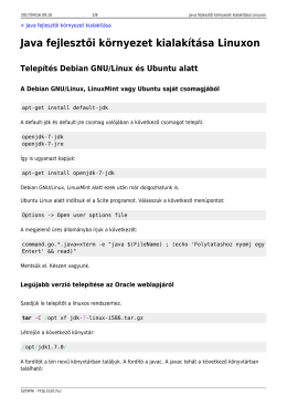 Java fejlesztői k&ouml;rnyezet kialak&iacute;t&aacute;sa Linuxon