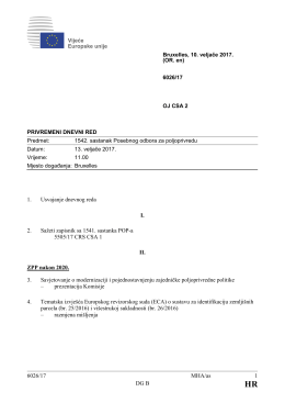 6026/17 MHA/as 1 DG B 1. Usvajanje dnevnog reda I. 2. Sažeti