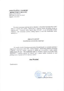 Obavijest kandidatima sudionicima natječaja &ndash; Vi&scaron;a medicinska sestra