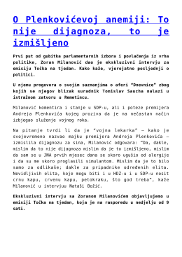 O Plenkovićevoj anemiji: To nije dijagnoza, to je izmišljeno