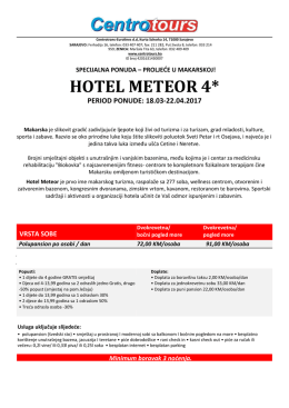 Hotel Meteor Makarska - Sarajevo