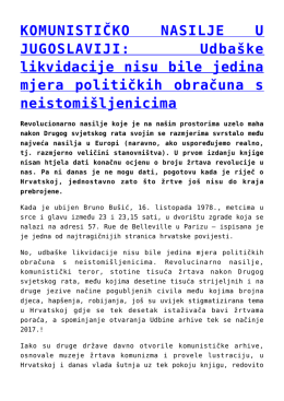 KOMUNISTIČKO NASILJE U JUGOSLAVIJI: Udbaške