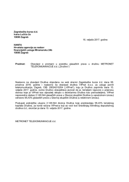 Zagrebačka burza d.d. Ivana Lučića 2a 10000 Zagreb HANFA