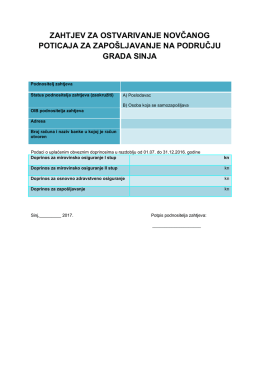 Zahtjev – obrazac