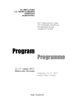 Program - Simpozij Agronoma 2017
