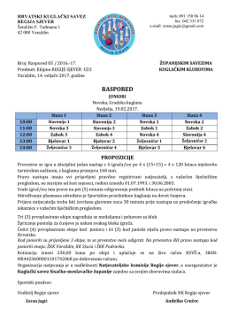 Raspored za ekipno regije sjever U23