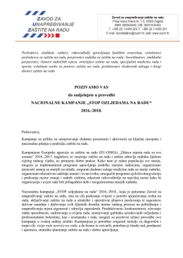 POZIVAMO VAS da sudjelujete u provedbi NACIONALNE