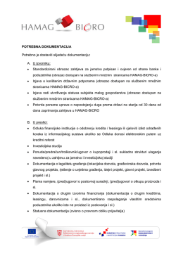 Popis dokumentacije - HAMAG-BICRO-a
